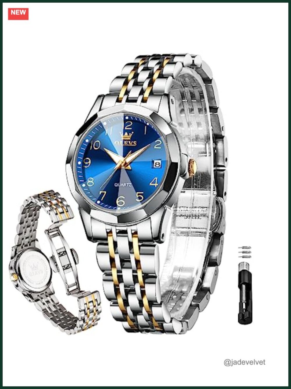 Women's Analog Quartz Watch Stainless Steel Waterproof Luminous Date